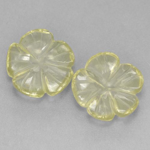 5.58 ctw Yellow Quartz Gemstones, Quartz Gems in Carved Flower Shape for Sale.