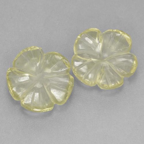 5.58 ctw Yellow Quartz Stones, Natural Quartz in Carved Flower Shape for Sale