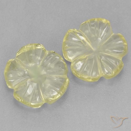 2.98 ctw Yellow Quartz Stones, Natural Quartz in Carved Flower Shape for Sale