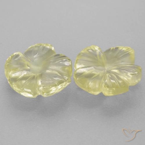 Quartz Gemstones in 9 x 8.6 mm Size for Sale, Quartz Stones in Lemon Yellow Color