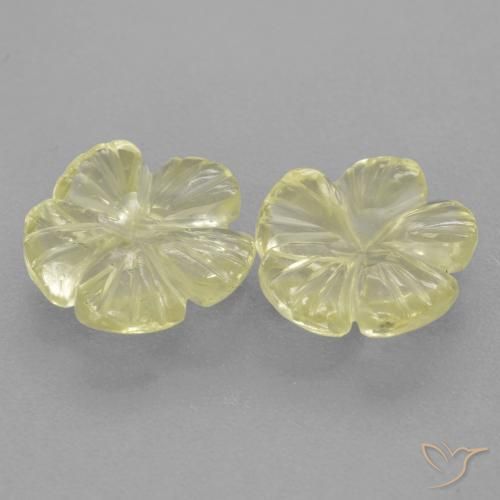 Quartz Gemstones in 9.8 x 9.5 mm Size for Sale, Quartz Stones in Medium-Light Yellow Color
