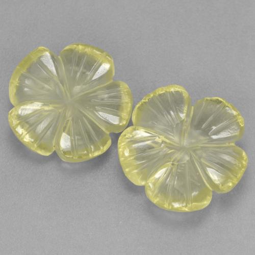 7.27 ctw Yellow Quartz Gemstones, Quartz Gems in Carved Flower Shape for Sale.