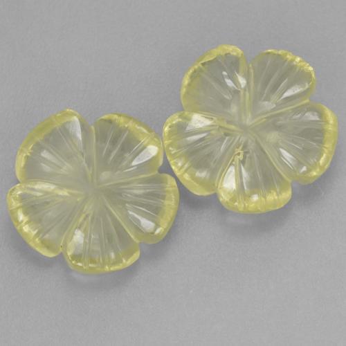 7.27 ctw Yellow Quartz Stones, Natural Quartz in Carved Flower Shape for Sale