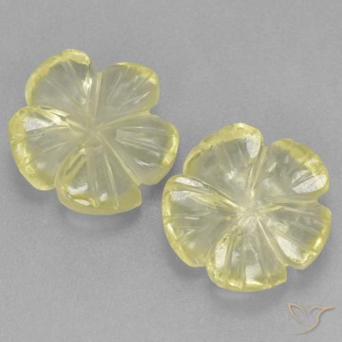 5.33ctw Natural Lemon Yellow Quartz, Flower Cut, Transparent