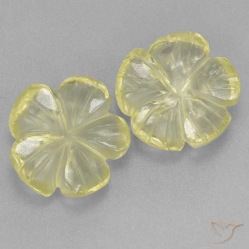 5.33 ctw Yellow Quartz Stones, Natural Quartz in Carved Flower Shape for Sale