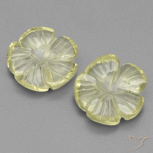 5.63 ctw Yellow Quartz Stones, Natural Quartz in Carved Flower Shape for Sale