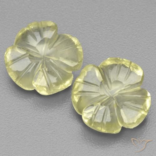 5.03 ctw Yellow Quartz Stones, Natural Quartz in Carved Flower Shape for Sale