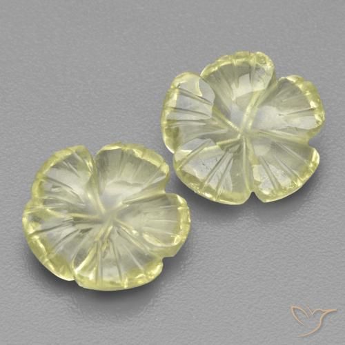 3.92ctw Natural Lemon Yellow Quartz, Flower Cut, Transparent