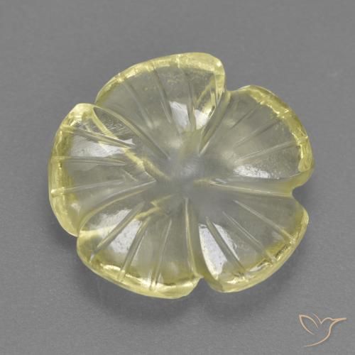 4.49ct Natural Medium-Light Yellow Quartz, Flower Cut, Transparent