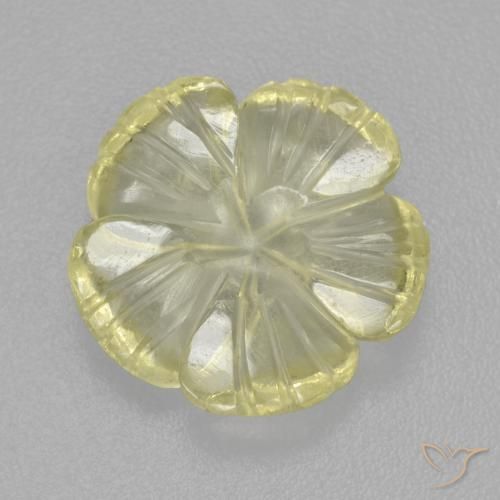 4.25ct Natural Lemon Yellow Quartz, Flower Cut, Transparent