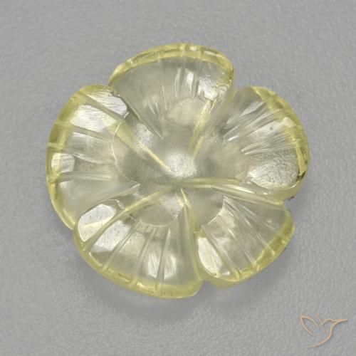 4.48ct Natural Medium-Light Yellow Quartz, Flower Cut, Transparent
