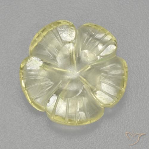4.48 ct Yellow Quartz Stone, Natural Quartz in Carved Flower Shape for Sale