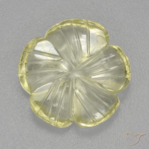 4.61ct Natural Limão amarelo Quartzo, Flor cortada, Transparente, Photo A