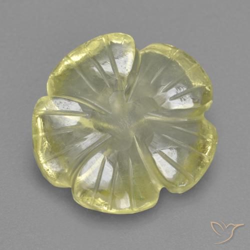 4.69ct Natural Lemon Yellow Quartz, Flower Cut, Transparent