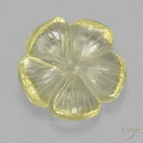 5.36ct Natural Light Yellow Quartz, Flower Cut, Transparent