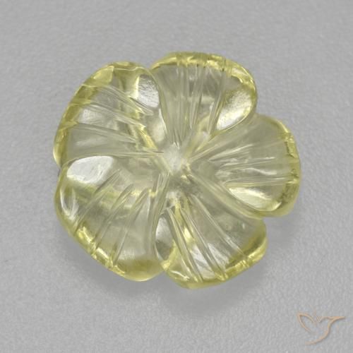 4.84ct Natural Medium-Light Yellow Quartz, Flower Cut, Transparent