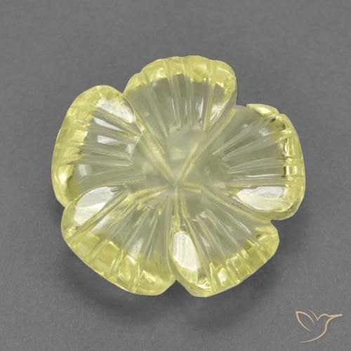4.58ct Natural Medium Yellow Quartz, Flower Cut, Transparent