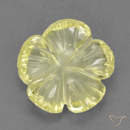 4.02ct Natural Medium Yellow Quartz, Flower Cut, Transparent