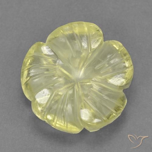 4.40ct Natural Medium Yellow Quartz, Flower Cut, Transparent