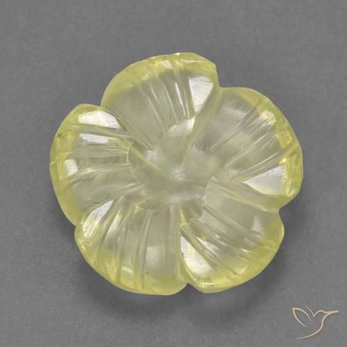 4.30ct Natural Medium-Light Yellow Quartz, Flower Cut, Transparent