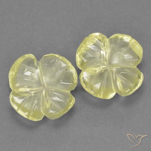 3.53 ctw Yellow Quartz Stones, Natural Quartz in Carved Flower Shape for Sale