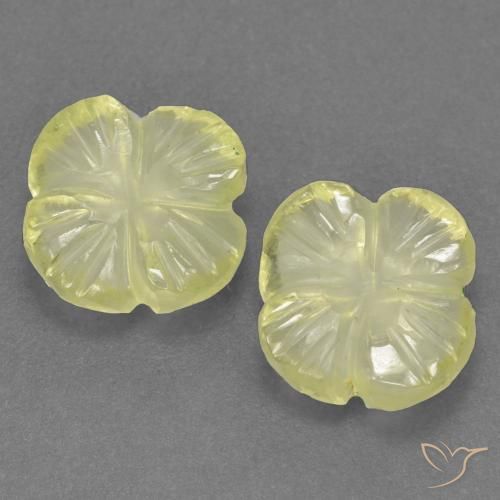 2.64ctw Natural Medium-Light Yellow Quartz, Flower Cut, Transparent