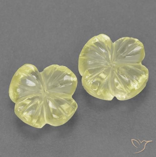 2.50 ctw Yellow Quartz Stones, Natural Quartz in Carved Flower Shape for Sale