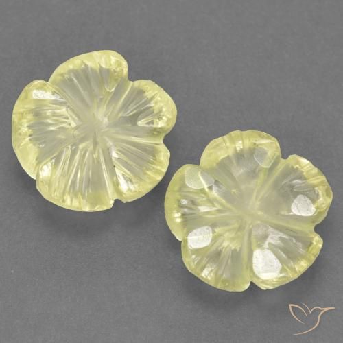 2.87ctw Natural Lemon Yellow Quartz, Flower Cut, Transparent