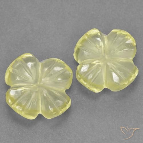 2.43 ctw Yellow Quartz Stones, Natural Quartz in Carved Flower Shape for Sale