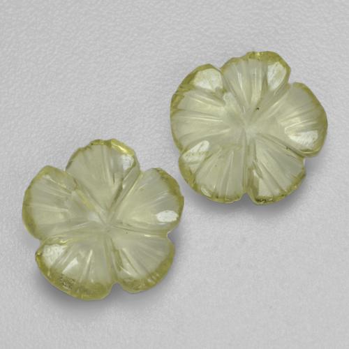 Jaune moyen Quartz gemme - 1ct Fleur gravée (ID: 536023)
