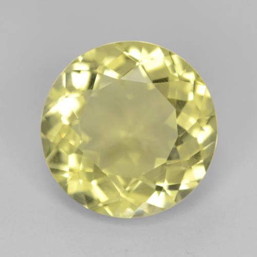 5.11 ct Yellow Quartz Gemstone, Quartz Gem in Round Facet Shape for Sale.