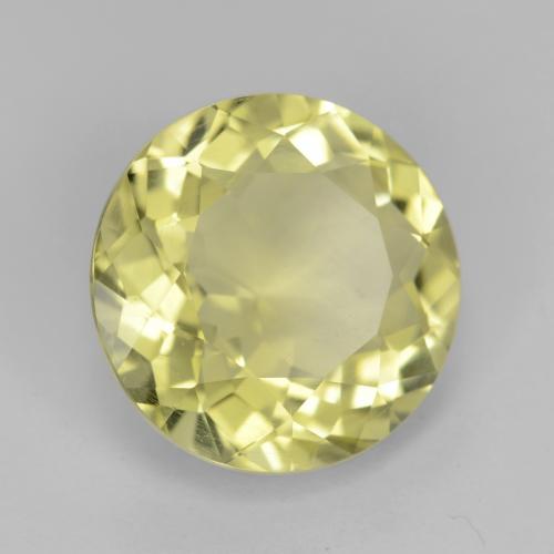 5.11 ct Yellow Quartz Stone, Natural Quartz in Round Facet Shape for Sale