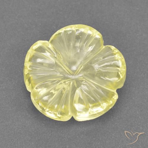 4.16ct Natural Medium-Light Yellow Quartz, Flower Cut, Transparent
