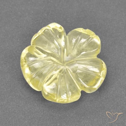 2.63 ct Yellow Quartz Stone, Natural Quartz in Carved Flower Shape for Sale