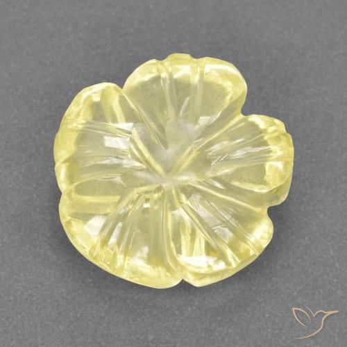 3.52ct Natural Pale Yellow Quartz, Flower Cut, Transparent