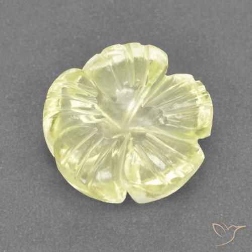 3.16ct Natural Pale Yellow Quartz, Flower Cut, Transparent