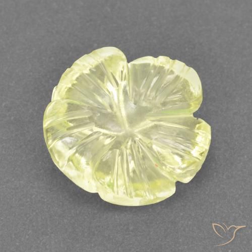 3.16 ct Yellow Quartz Stone, Natural Quartz in Carved Flower Shape for Sale