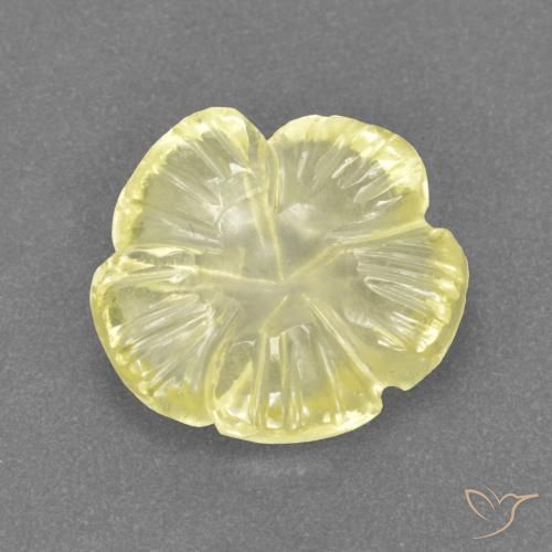 2.95 ct Yellow Quartz Stone, Natural Quartz in Carved Flower Shape for Sale