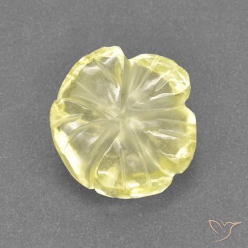 2.81 ct Yellow Quartz Stone, Natural Quartz in Carved Flower Shape for Sale