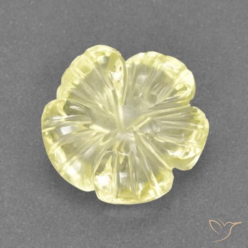 3.11 ct Yellow Quartz Stone, Natural Quartz in Carved Flower Shape for Sale