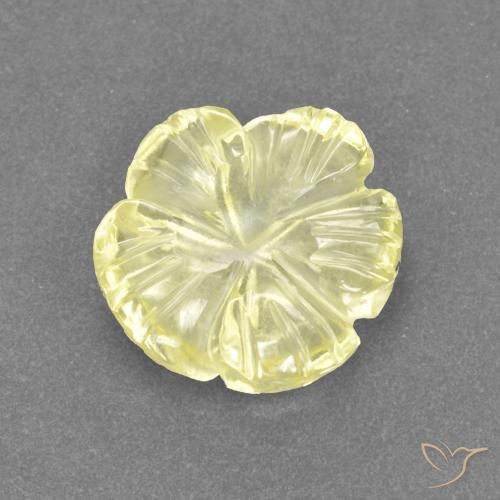 2.33 ct Yellow Quartz Stone, Natural Quartz in Carved Flower Shape for Sale