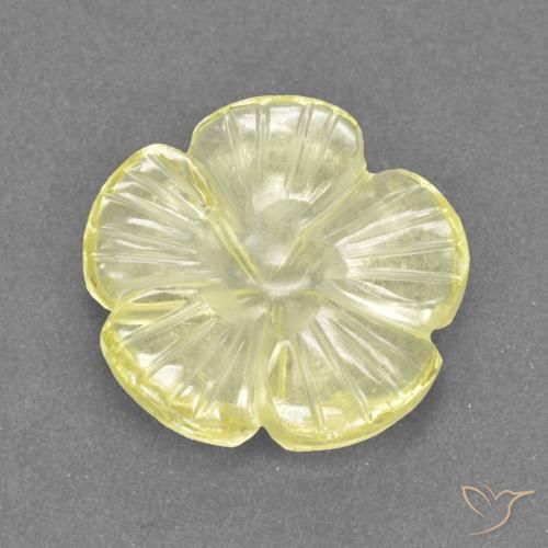 3.40ct Natural Medium-Light Yellow Quartz, Flower Cut, Transparent