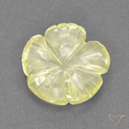 3.23ct Natural Medium-Light Yellow Quartz, Flower Cut, Transparent