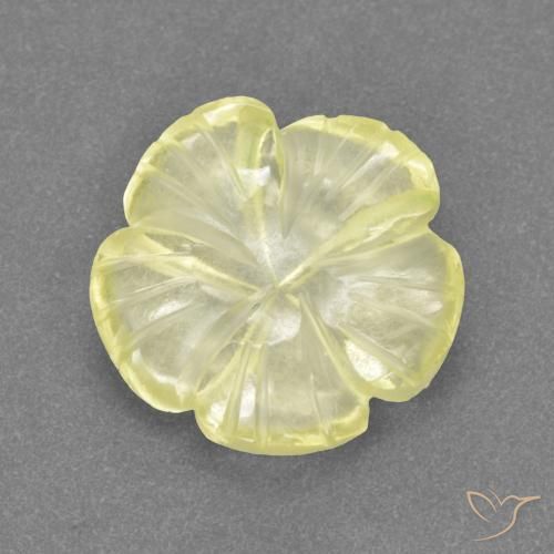 3.23 ct Yellow Quartz Stone, Natural Quartz in Carved Flower Shape for Sale
