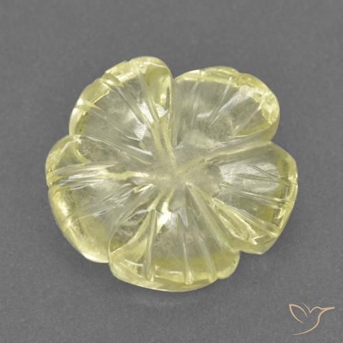 2.52ct Natural Medium-Light Yellow Quartz, Flower Cut, Transparent