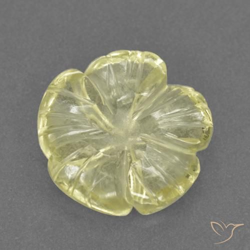 2.52 ct Yellow Quartz Stone, Natural Quartz in Carved Flower Shape for Sale