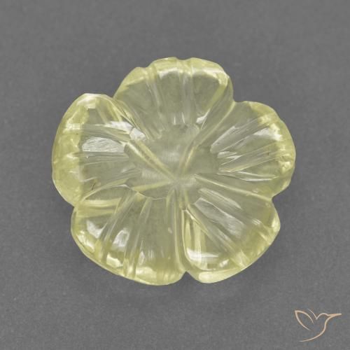 3.22ct Natural Medium-Light Yellow Quartz, Flower Cut, Transparent