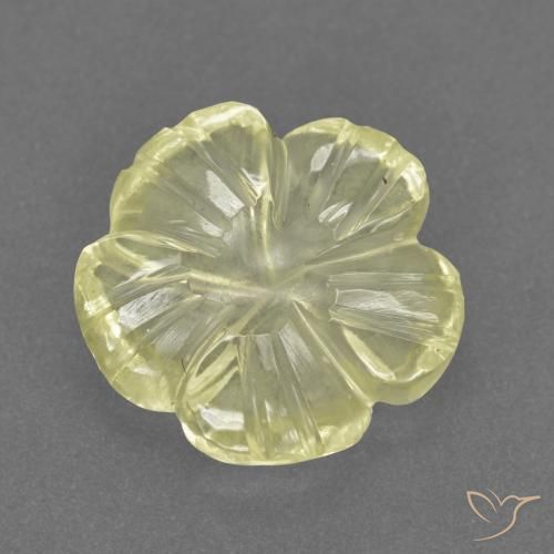 3.22 ct Yellow Quartz Stone, Natural Quartz in Carved Flower Shape for Sale