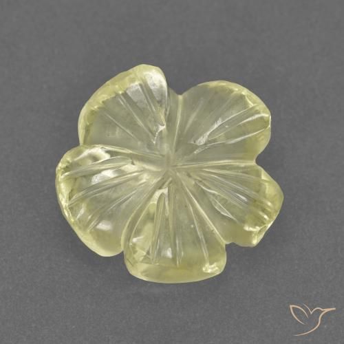 2.73 ct Yellow Quartz Stone, Natural Quartz in Carved Flower Shape for Sale