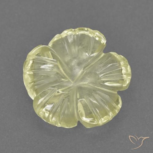 2.26ct Natural Medium-Light Yellow Quartz, Flower Cut, Transparent
